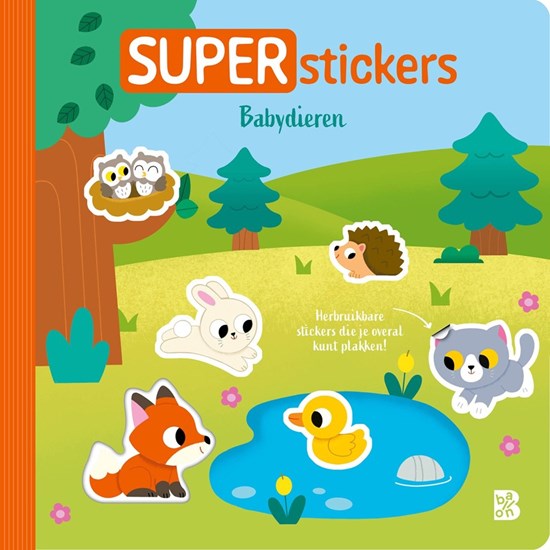de Ballon Kartonboek SUPERstickers Babydieren 18MND+