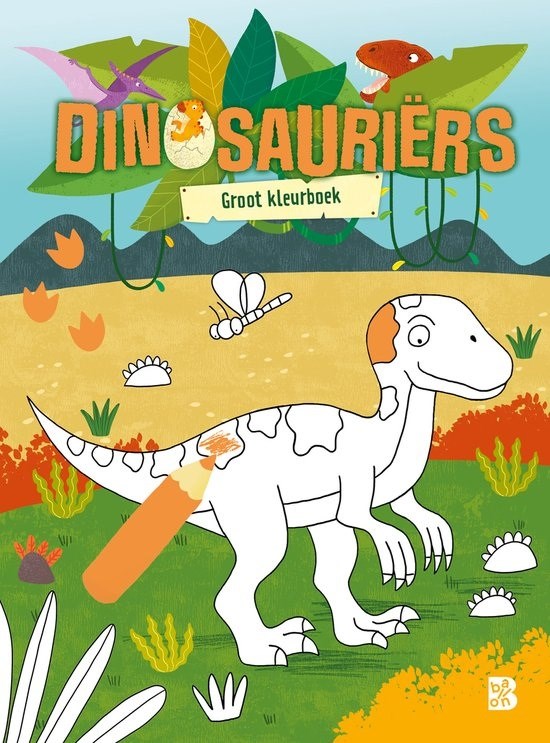 De Ballon Groot kleurboek Dino 4+