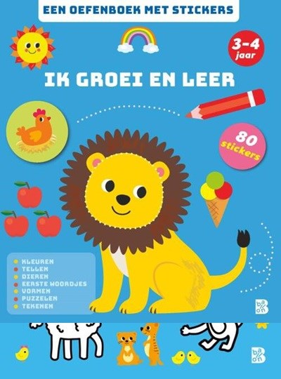de Ballon een Oefenboek met Stickers Ik Groei en Leer 3-4jaar 