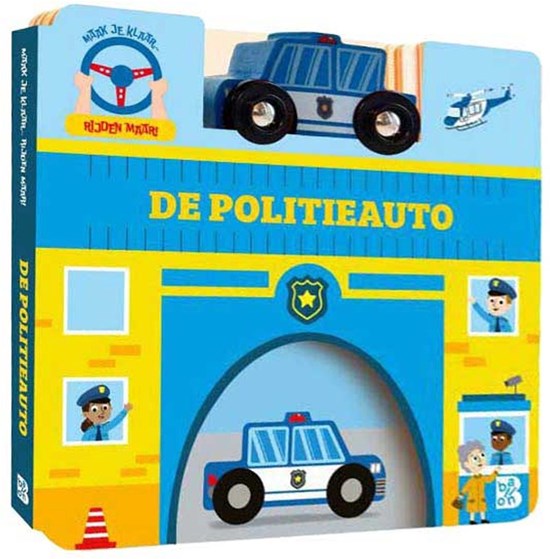 de Ballon Kartonboek de Politieauto met Houten Politieauto 3+ 