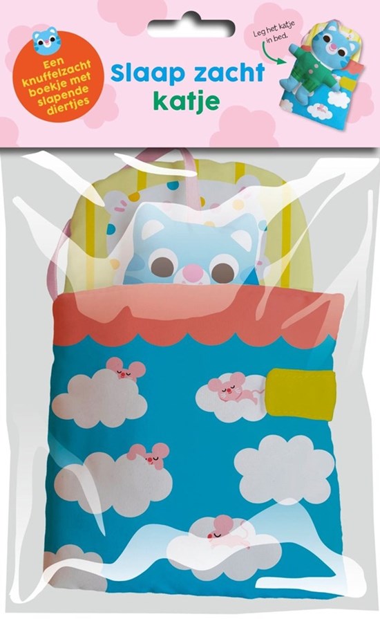 de Ballon Slaap lekker! Linnenboek met diertje om in bed te leggen: Slaap zacht, katje 