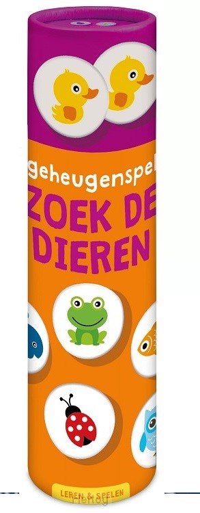 image Spelletjes in een Koker Geheugenspel Zoek de Dieren 3+