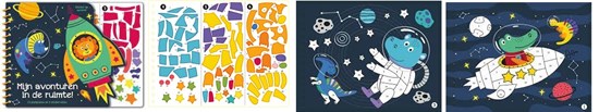 Mijn Avonturen in de Ruimte !  Sticker op Nummer 15 Plakplaten en 5 Stickervellen 