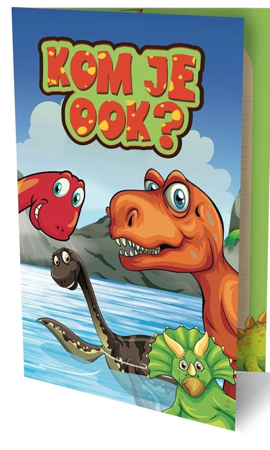 6 Dinosaurus Uitnodigingen met Envelop 