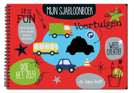 image books Mijn Sjablonenboek Voertuigen 