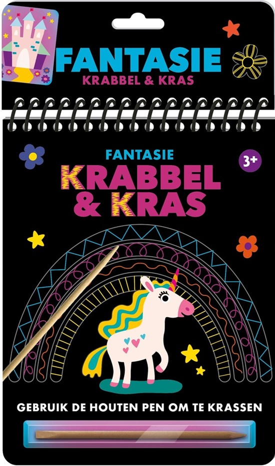 image books Fantasie Krabbel & Kras Blok met Pen 3+  